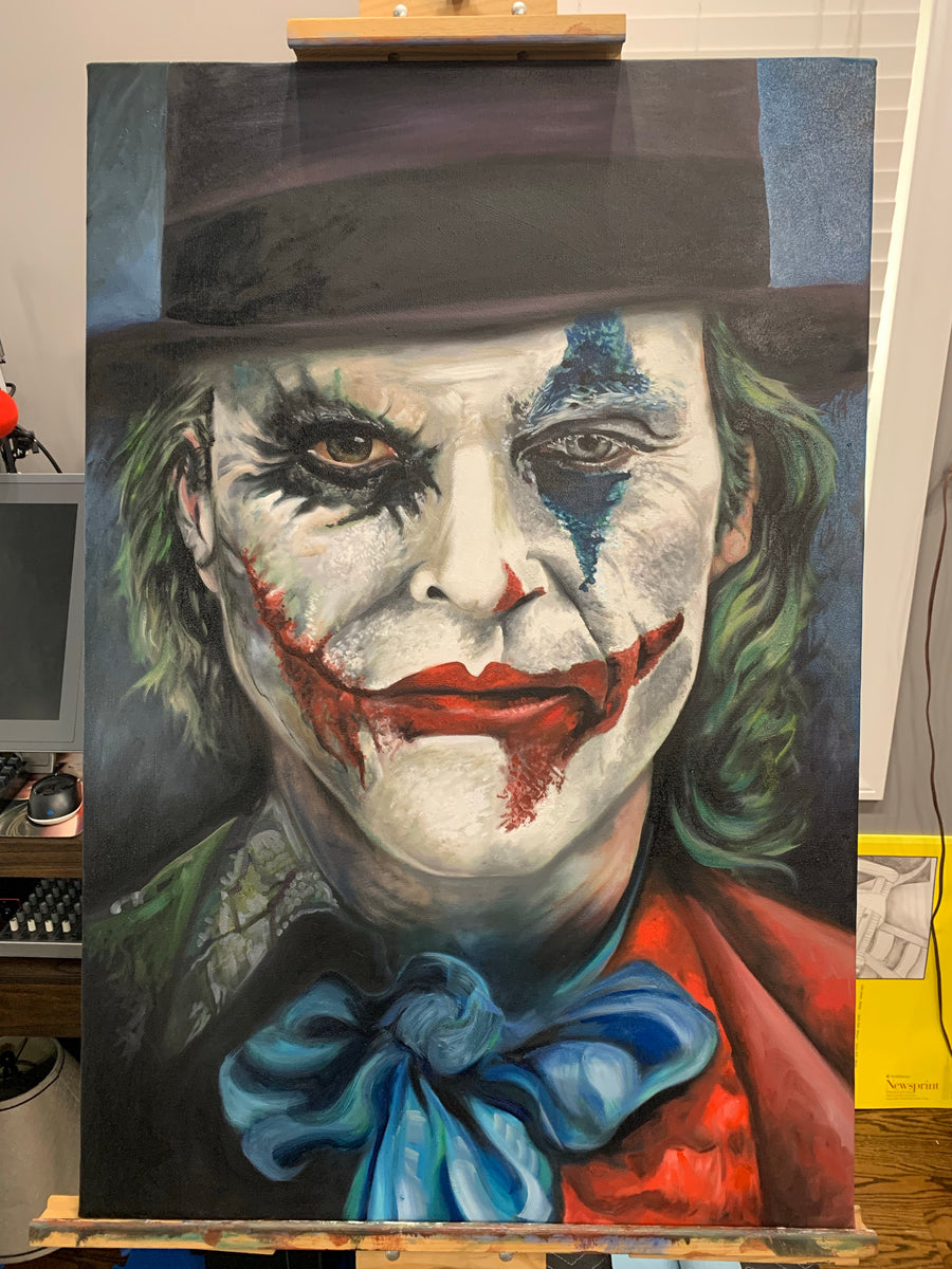 Joker portrait painting on sale (A3) oil on canvas