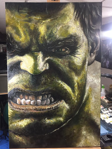 Original 1/1 Oil on Canvas Painting "Hulk Smash"
