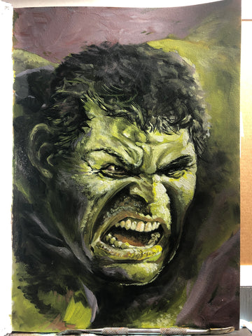 Original 1/1 Oil on Paper Painting "Hulk"