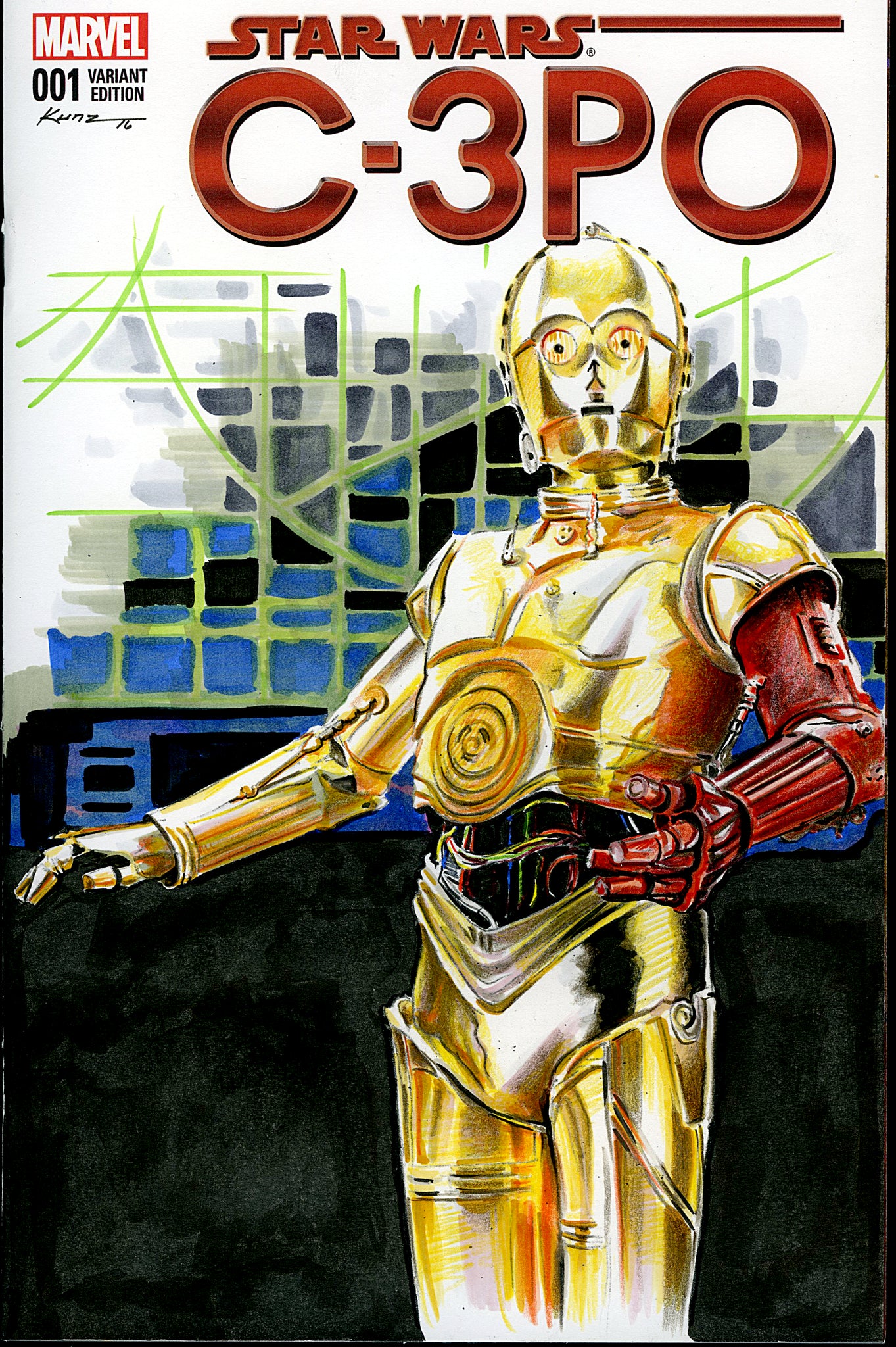 Original 1/1 Blank Cover Sketch "3PO"