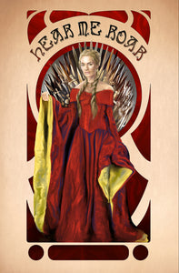 Cersei Lannister Mucha Inspired Print